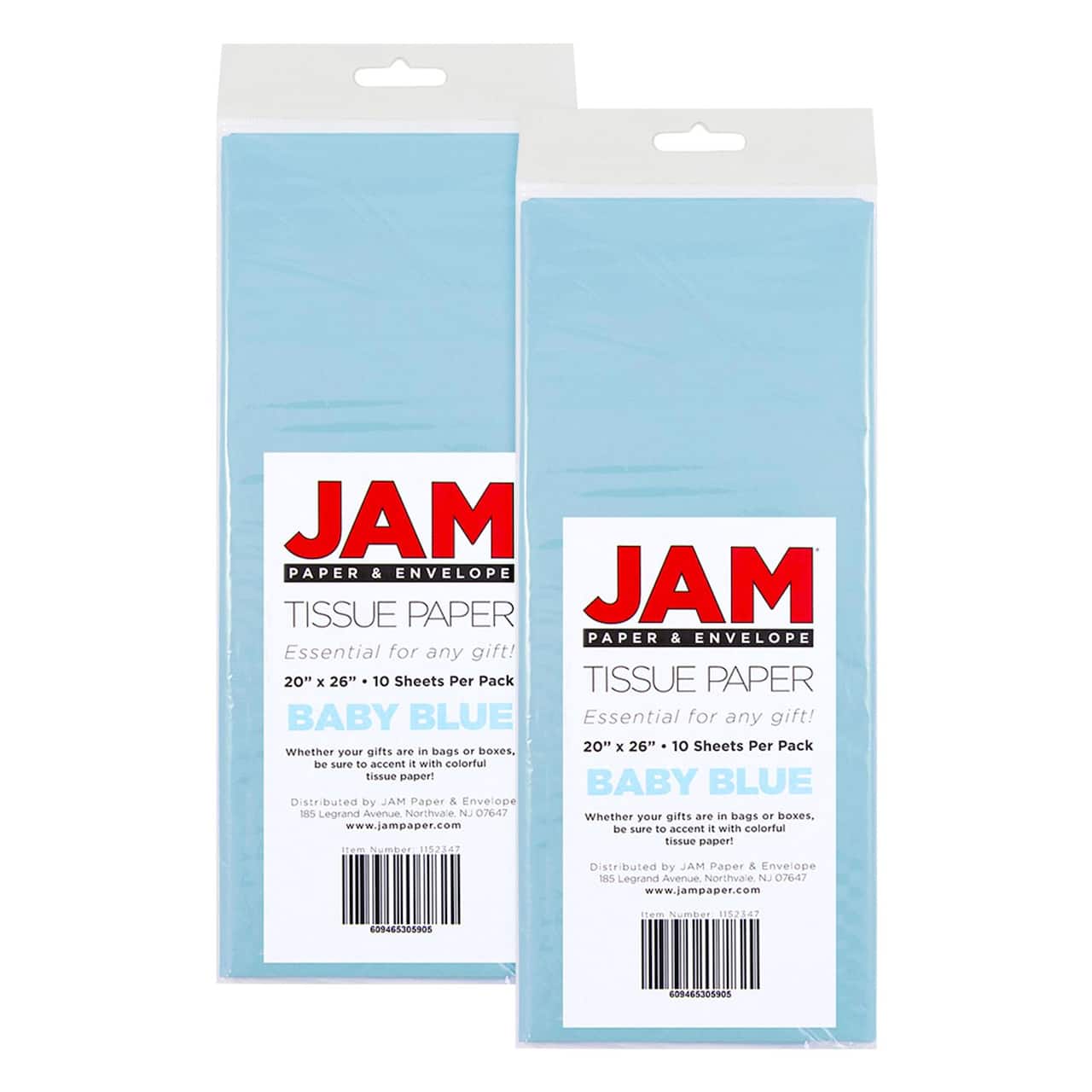 JAM Paper 20" x 26" Tissue Paper, 2 Packs of 10 Sheets
